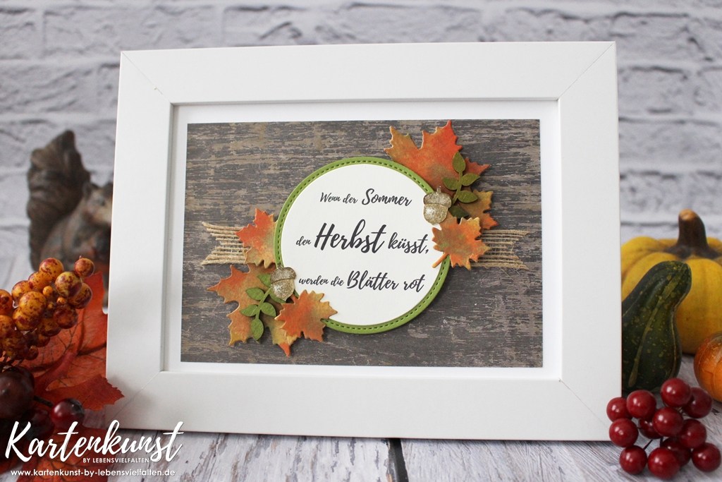 Herbstdekoration  – Herbstbild im Rahmen