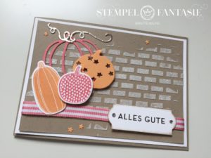 Kürbiszeit – Karte mit Strukturpaste
