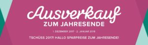 Ausverkauf zum Jahresende 2017