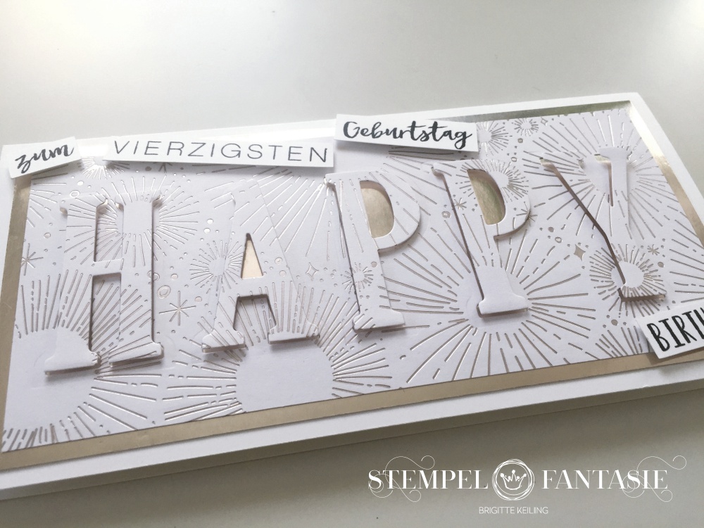 Karte zum 40. Geburtstag in Champagner