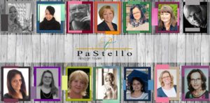 BlogHop PaStello: gestreifte Tortenkarte in Schwarz-Weiß-Rosa-Tönen