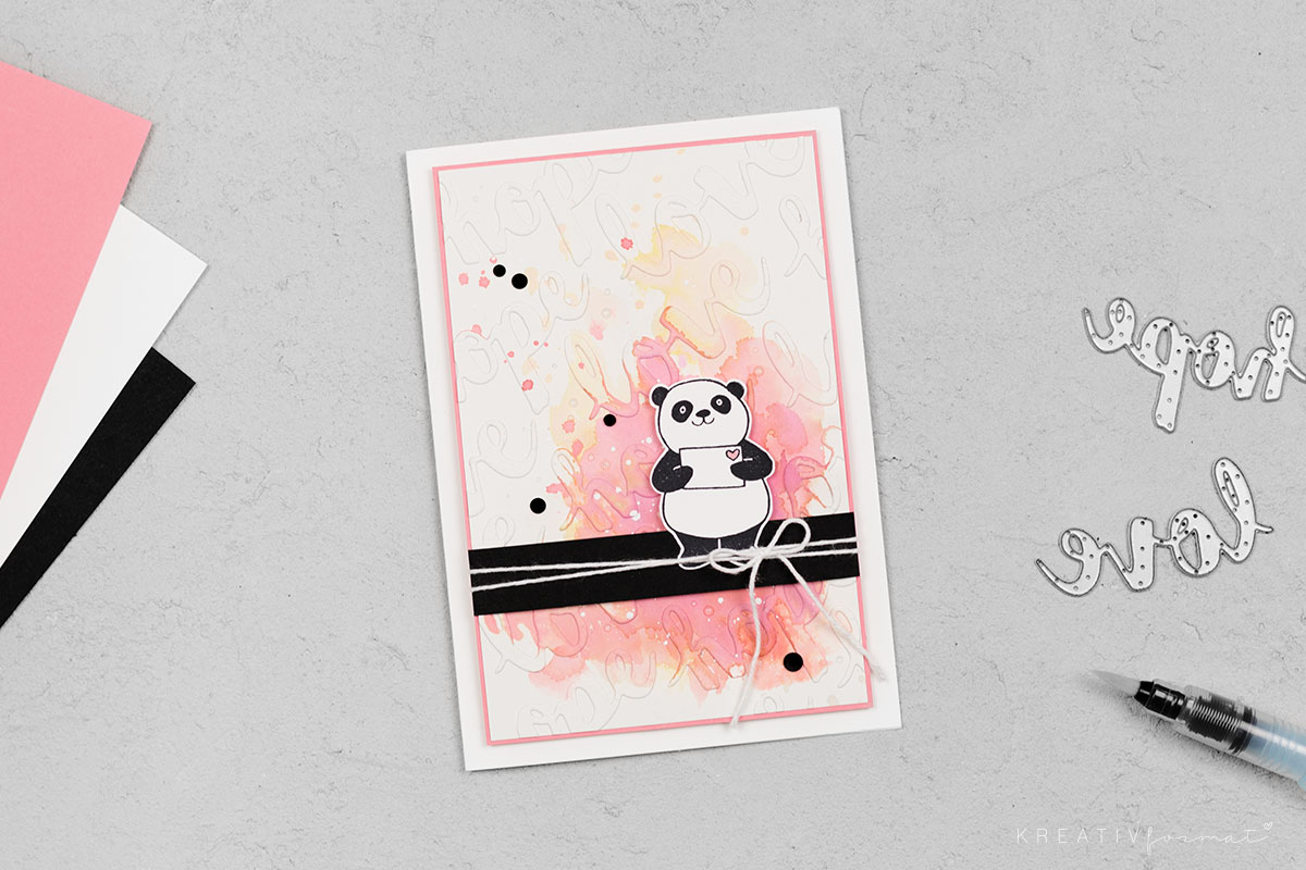 Gru&szlig;karte Panda-Liebe & Party-Pandas