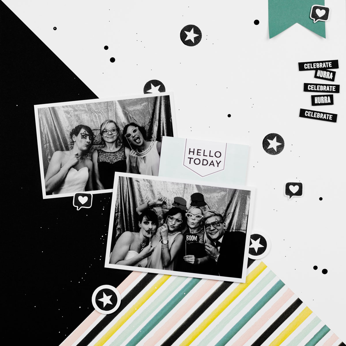 Gestreiftes Layout Hochzeit & Photobooth
