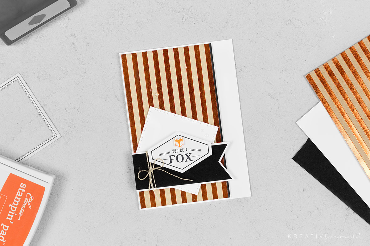 Karte Gru&szlig; nach Ma&szlig; & Sketch &ndash; You&rsquo;re a fox