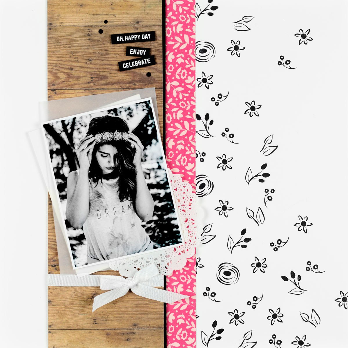 Vintage-Layout &ndash; Holzdekor & Blumen