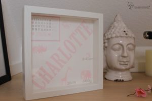 Rosaroter Baby-Erinnerungsrahmen