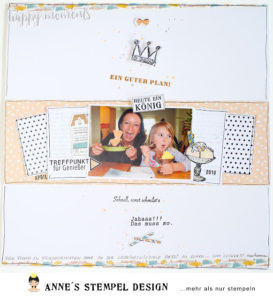 Scrapbookinglayout mit  Monatsstempel-Sets Mai und Juni 2019