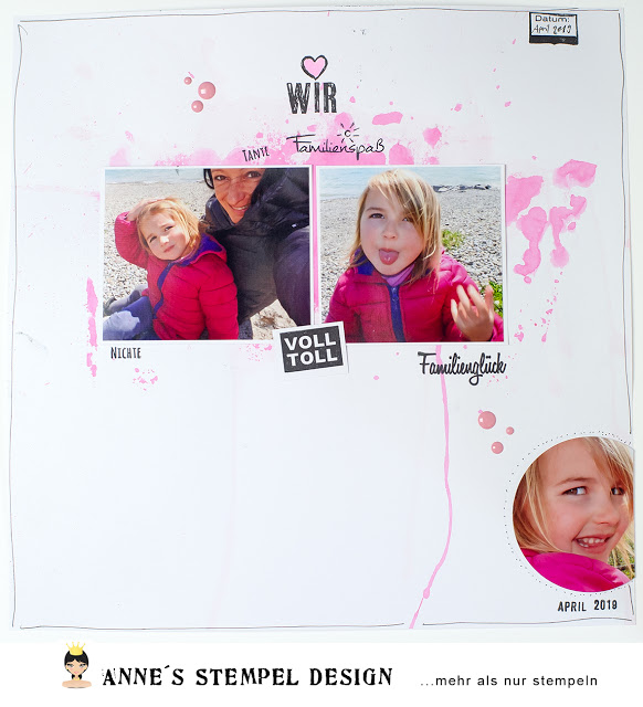 Scrapbookinglayout mit dem Stempel-Set Familienbande