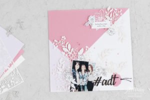 Lasergeschnittenes Papier, Rokoko-Rosa & Flieder &ndash; Layout