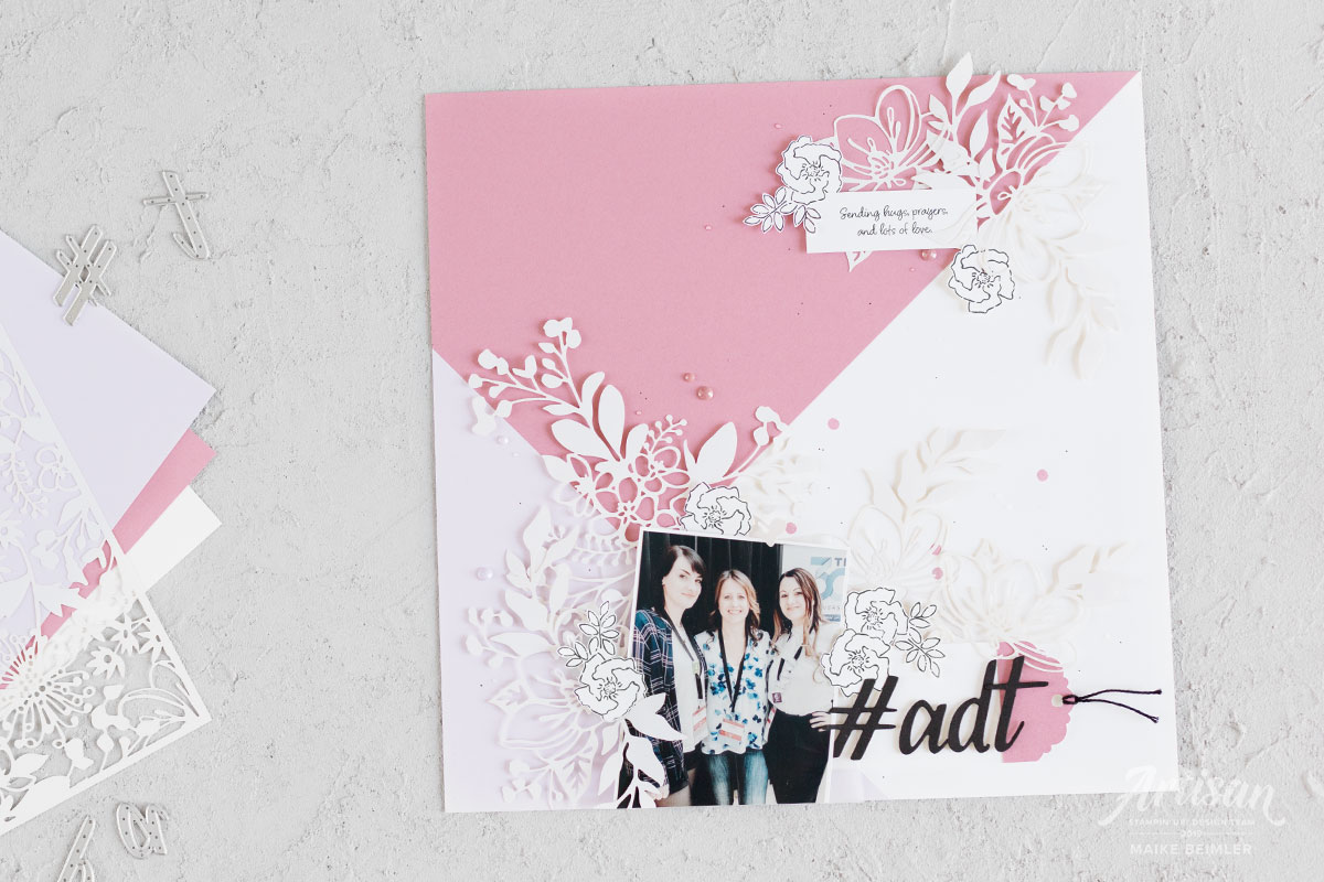 Lasergeschnittenes Papier, Rokoko-Rosa & Flieder &ndash; Layout