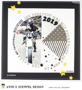 Scrapbookinglayout mit großem Foto im Halbkreis