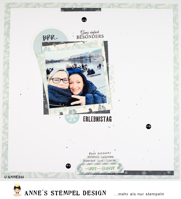 Scrapbookinglayout-Idee mit dem Monatsstempel März