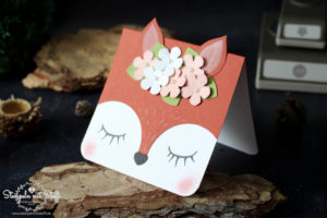 Anleitung Fuchskarte – Tierische Punch Art Karte Füchsin mit Stanzen von Stampin’ Up!