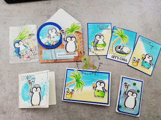 Mini loaded envelope Pinguine MFT stamps -Video