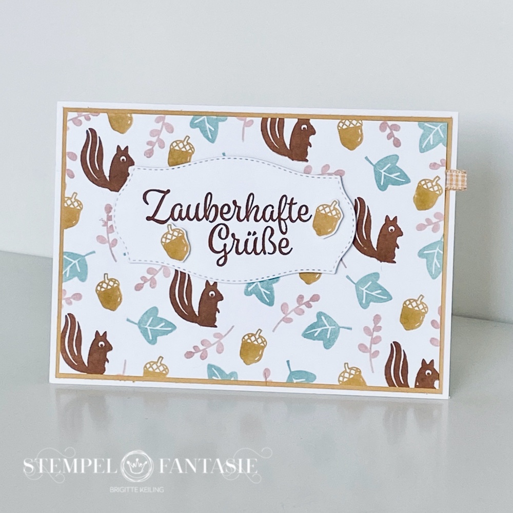 Ein bisschen Herbst – Karte mit selbstgestempeltem Designerpapier