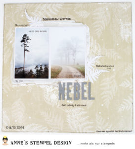 Scrapbookinglayout Beispiel mit dem Monatsstempel November 2020